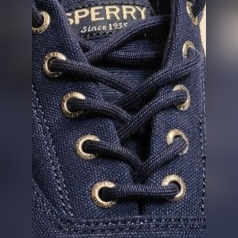 Sperry Men's Canvas Blue, Sz-7.5 Only Worn Once - image 8